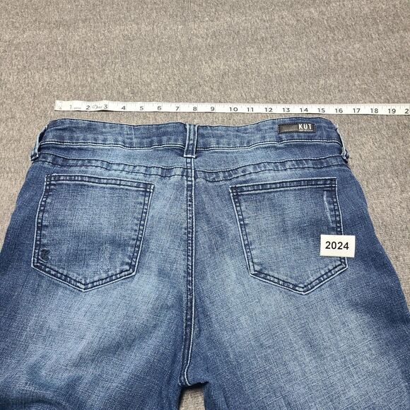 Kut from the Kloth Jeans Womens 12 Blue Stevie Straight Leg Slim Fit Denim Pant - Picture 8 of 9